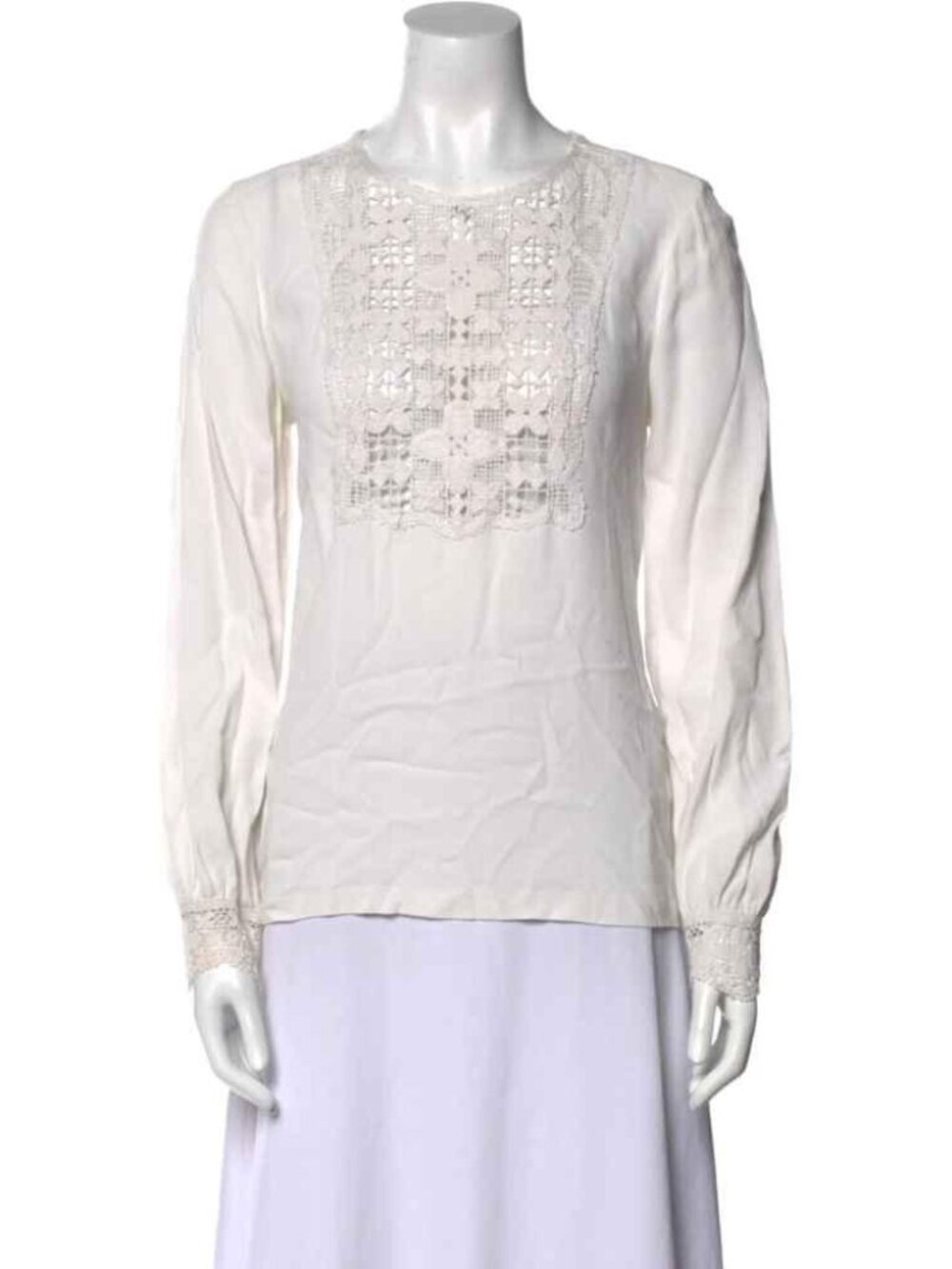 Sandro Paris Casey Lace Crepe Blouse size medium